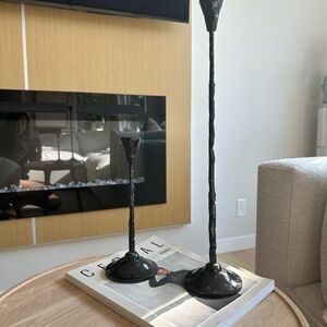 Rho Black Taper Candle Holder – Set of 2 (Discontinued, CB2 Exclusive)